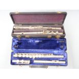 F.Buisson nickel plated flute, stamped made in Italy and numbered c921 5, in original case, together