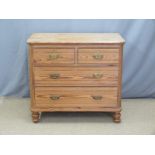 Pine chest of two over two drawers, W86 x D52 x H77cm