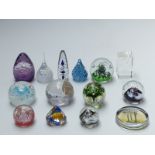 Fourteen paperweights including Caithness, Ruth Brinkman, Langham etc, some with certificates of