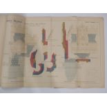 Tower Bridge, London, set of five Victorian architect's or civil engineering drawings depicting