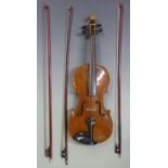 Murdoch & Co Ltd London 'The Maidstone Violin', with 35.5cm two piece back, in coffin style carry
