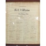 A 1946 signed presentation display signed by Albion Dockyard staff, believed Bristol, 36 x 32cm