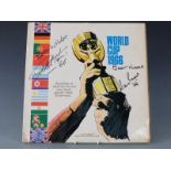 World Cup 1966 vinyl record signed to the sleeve by Geoff Hurst and Martin Peters