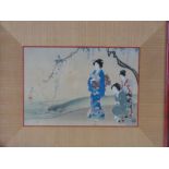 A 19thC Japanese woodblock print, 22 x 32cm