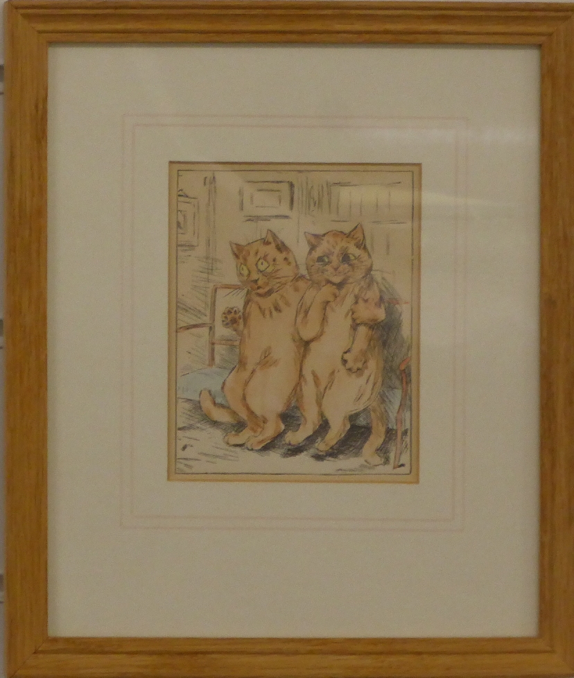 Five Louis Wain prints of cats, largest 20 x 15cm - Image 4 of 13