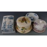 Four 19th/20thC cheese dishes/domes, largest diameter 26cm