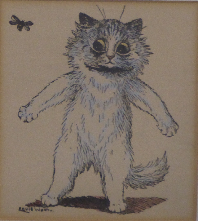 Five Louis Wain prints of cats, largest 20 x 15cm - Image 10 of 13