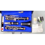 Henri Selmer, Paris, Series 9, Bb wooden clarinet, probably Blackwood, serial number Y0162, in