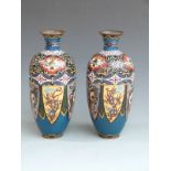 A pair of Japanese cloisonné vases H30cm