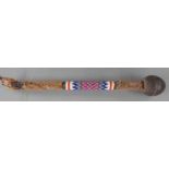 African knobkerrie with bound hide and beadwork handle, L47cm
