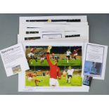 Nine Alan Damms Sir Geoff Hurst and the artist together with five copies signed by the artist,