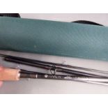 Hardy Jet Sintrix four piece travelling trout/fly fishing rod 9' # 6 in soft case with tube