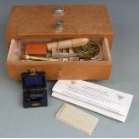 Hartner specific gravity balance in fitted case with instructions and a cased Beck London