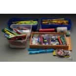 Large collection of mainly coarse fishing accessories including pole floats, weights, line,