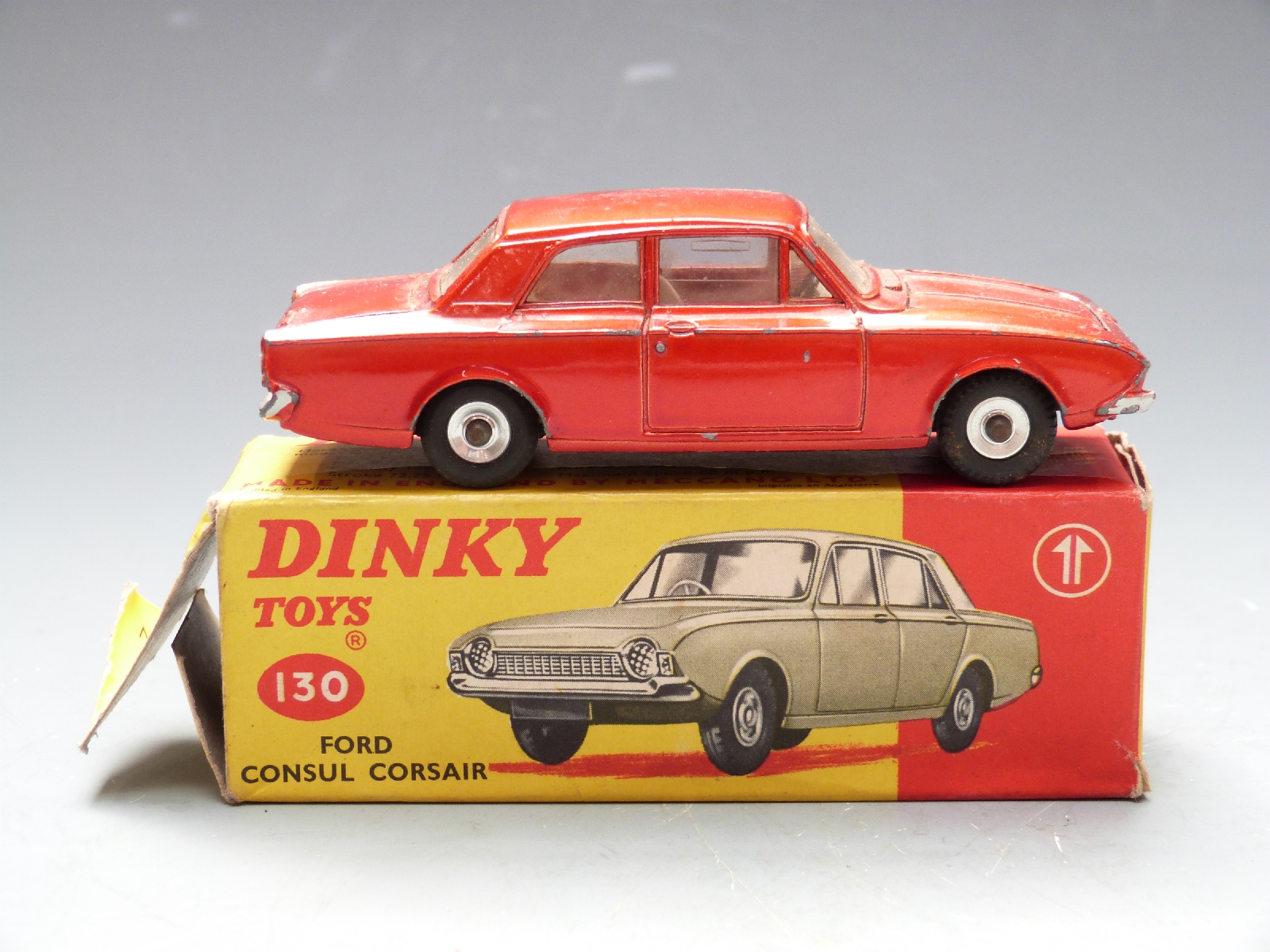 Dinky Toys diecast model Ford Consul Corsair with metallic red body and ...