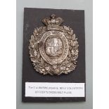 Victorian c1860 1st Warwickshire Rifle Volunteers officer's cross belt plate