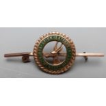 South African 9ct gold 'Union is Strength' brooch