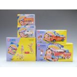 Five Corgi Classics Chipperfield's Circus diecast model vehicle, figure and animal sets comprising
