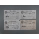 Four WWII Operation Bernhard bank notes comprising £5, £10, £20 and £50 notes. Operation Bernhard