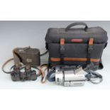 Sony Handycam CCD-TRV65E video camera together with a set of Russian 6x24 binoculars