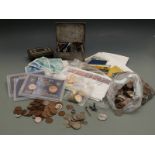 An amateur coin collection comprising presentation coin packs, sundry overseas and UK coins 19thC