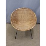 Retro wicker tub chair