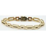 Art Deco 14ct gold bracelet, 49.4g