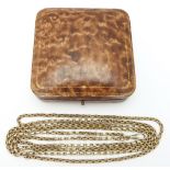 A 9ct gold guard chain in vintage box, 82cm drop, 51.8g