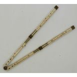 Miniature ivory 12 inch folding rule by J Rabone and son