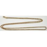 Victorian 15ct gold fob chain made up of faceted links, 14.9g, 46cm drop