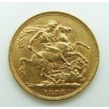 1892 Queen Victoria veiled head gold full sovereign