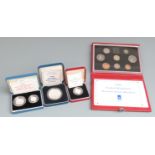 1990 Royal Mint cased coins comprising silver Piedfort five pence, Queen Mother silver proof