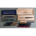 Eleven Parker pens and pen sets including Duofold