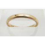 A 9ct gold wedding ring, size L, 2g.