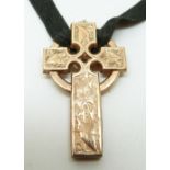 Victorian rose gold cross pendant