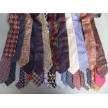 Large quantity of largely silk ties including Liberty and Hermes.
