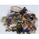 A collection of costume jewellery including Art Deco beads, glass beads etc