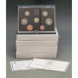 Royal Mint UK proof coins sets 1983-1987 in deluxe cases with certificates