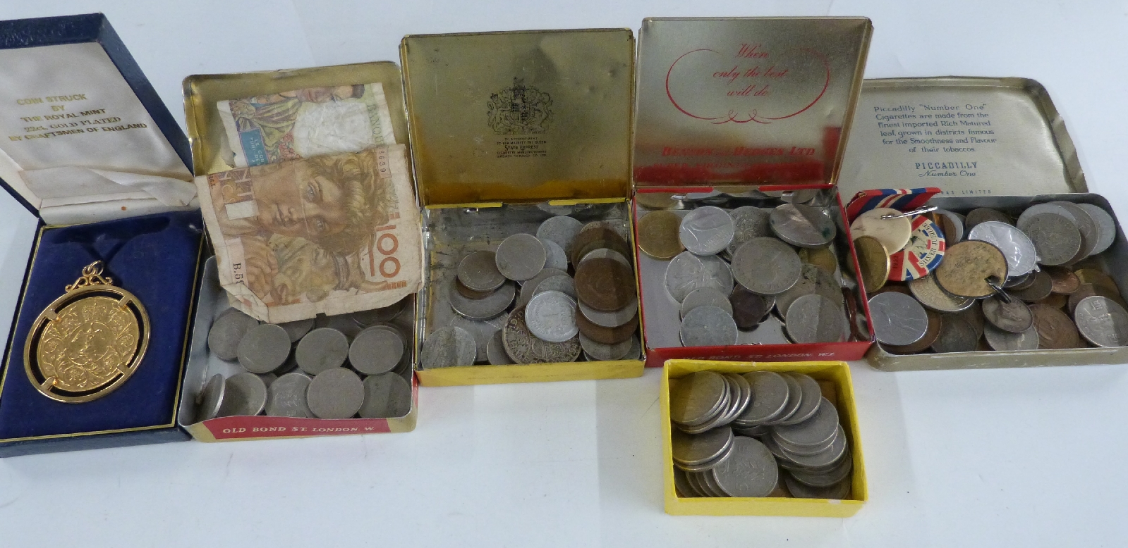 A collection of costume jewellery including watches, coins, hallmarked silver items, cased Dunhill - Image 3 of 4