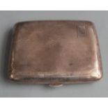 Hallmarked silver engine turned cigarette case, weight 77g