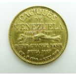 1957 Venezuela 6 ORO gold coin .900 grade