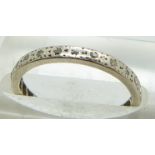 Art Deco platinum eternity ring set with diamonds, 2.1g, size J