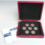 London Mint Office 'Rule Britannia' Seven Golden Majesty coin set, comprising seven proof coins