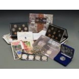 Royal Mint proof coin collections from 1990 and 1992, silver proof cased crown, coin and FDC sets