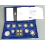 Royal Mint UK Millennium Silver Collection coin set including Maundy examples, cased with