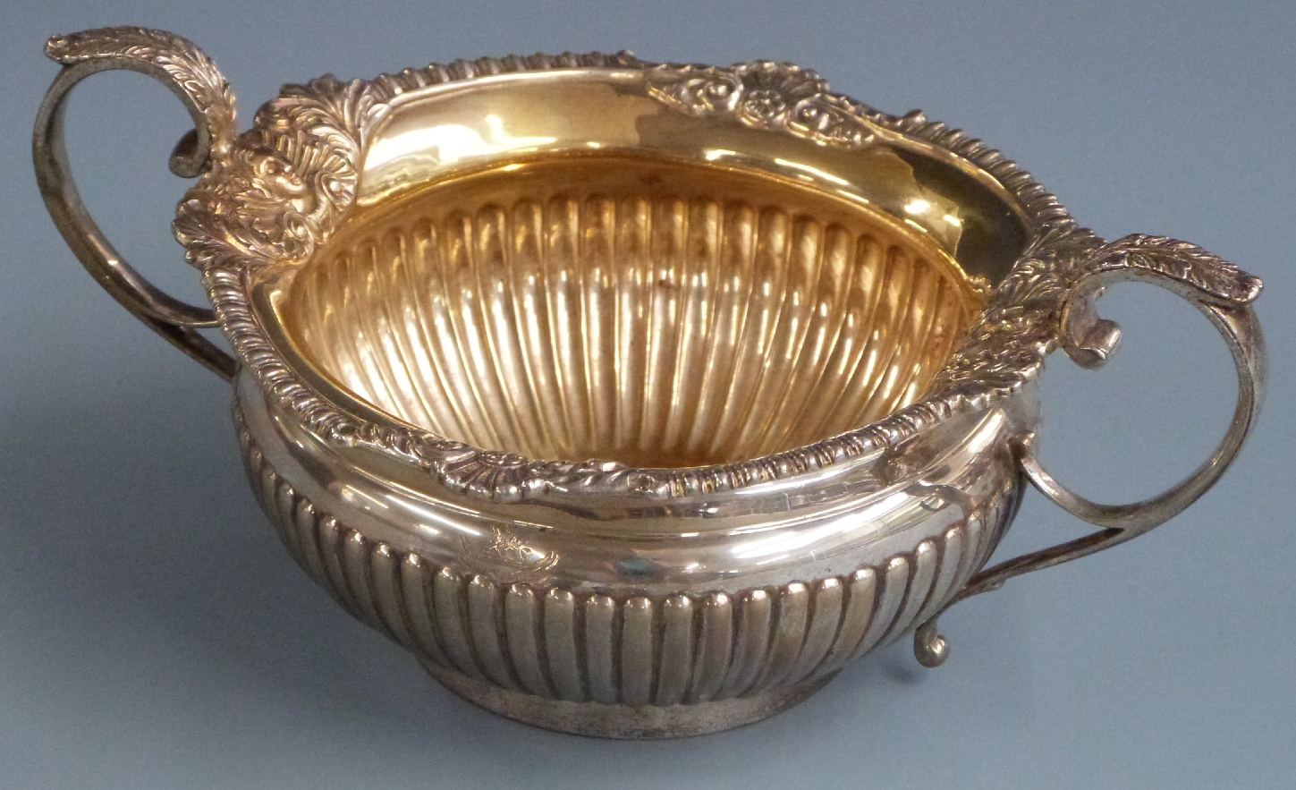 Victorian Elkington & Co. four piece hallmarked silver teaset with reeded lower section and - Image 8 of 13