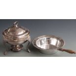 Silver plated food warmer with spirit burner, height 28cm