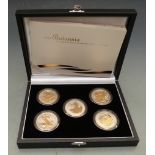 Royal Mint 2006 Britannia Golden Silhouette Collection comprising five coins cased with certificate