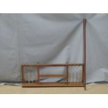 Hardwood walking stick and a hardwood embroidery or similar stand