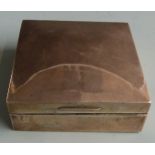 George V hallmarked silver cigarette box, Birmingham 1928 maker Turner & Simpson, width 8.5cm